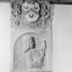 View of heraldic memorial panel commemorating Major-General David Walker and Liutenant Colonel Thomas Walker in Linton Church.