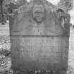 View of gravestone erected by Thomas Murray 1807 in memory of his wives and children, in the churchyard of Scone Old Parish Church.