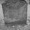 View of east face of gravestone to Christian Strathearn 1763, in the churchyard of Caputh Old Parish Church.


