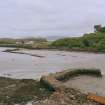 Eigg, Galmisdale Bay, Clanranald Harbour. View of and fishtraps from harbour.