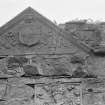 View of pediment with coat of arms, Woodhouselee.