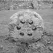 View of medieval fragment in the churchyard of Collace Old Parish Church.