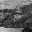 Oblique aerial view of Craignethan Castle.