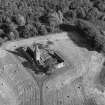Oblique aerial view of Restenneth Priory.