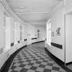 Royal Infirmary. Interior, view of curved hallway.