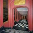 Royal Infirmary. Entrance Lobby.  View down staircase with subscription tablets, leading to lower level at  south east.