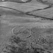 Oblique aerial view centred on the remains of part of the fort and settlement, Black Hill, Lesmahagow.
