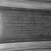 Detail of memorial plaque to Annie Warren Gill, Lady Superintendent of Nurses.