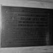 Detail of memorial plaque to Lady Superintendent of Nurses, Angelique Lucille Pringle.