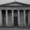 View of the Music Hall, 174-194 Union Street, Aberdeen, showing detail of portico with Ionic columns.