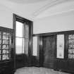 Interior view of Cairness House showing room to left of entrance hall (library).