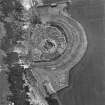 Oblique aerial view of Broch of Gurness, Aikerness.