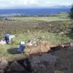 Eigg, Galmisdale. View of excavation of metal working site.