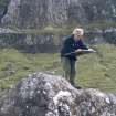 Eigg, Struidh, Ritual Enclosure. Alan Leith surveying.