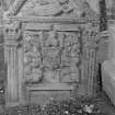 View of gravestone, 1743, in the churchyard of Inchture Church. 