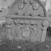 View of gravestone commemorating Janet Ranken, 1730, in the churchyard of Inchture Church.