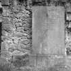 View of gravestone to John Brown d.1741 and family in the churchyard of Glencorse Old Parish Church.