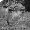 View of reverse of gravestone to the Proudfoot family in the churchyard of Glencorse Old Parish Church.
