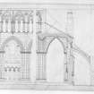 Elevation and Section of Bay in Nave of Holyrood Abbey.
u.s.   u.d.