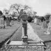 Inscribed sundial at E end of burial-ground, looking W