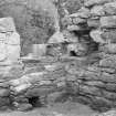 Craignethan Castle
Excavations 1984
Frame 11 - South-east corner of basement after removal of blocking from window - from north-west
