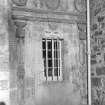 Detail of original doorway in W front of courtyard, Cullen House.