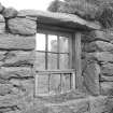 Thatched house, internal detail of sash-and-case window at E end