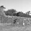 View of St Donnan's Church and churchyard, Kildonnan, Eigg.