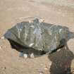 Broomhill, Newstead: rescue excavation archive.
Frame 35: Piit/well F008 lined with plastic prior to being backfilled.





