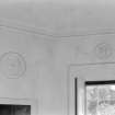 Interior view of Ravelston House, Edinburgh, showing detail of plaster roundels in octagonal entrance hall.