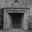 View of fireplace in the W wall of garden of Ravelston House, Edinburgh.