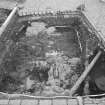 Edinburgh Castle, settlement. Excavation photograph showing area H - completed excavation - bedrock.