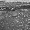 Edinburgh Castle, settlement. Excavation photograph showing area H - mortar spread - detail of 263.