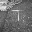 Edinburgh Castle, settlement. Excavation photograph: area H - detail of cobbles.