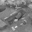 Edinburgh Castle, settlement. Excavation photograph: area H - detail of FE lined box fully excavated.