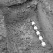 Edinburgh Castle, settlement. Excavation photograph: area H - detail of FE lined box fully excavated.