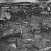 Edinburgh Castle, settlement. Excavation photograph : area H - pre-midden layers mainly 461 and soil hearth 581.