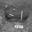 Edinburgh Castle. Excavation photograph : area H - detail of 1224 pit/post hole.