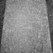 View of gravestone for Andro Gibbon dated 1624, in the churchyard of Carnock Old Parish Church.