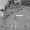 Edinburgh Castle. Excavation photograph : area H - cobbling to south of Charles II wall and part of ramp area.