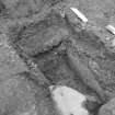 Edinburgh Castle. Excavation photograph : area H - detail of south end of trench - forge area.