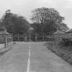 View of lodges and entrance gates, Paxton House, from N.