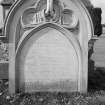 View of gravestone for Oliver Howie dated 1863, in the churchyard of Ceres Parish Church.