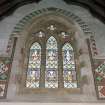 Interior.  Stained glass window