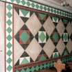 Interior.  Detail of wall tiles.