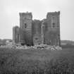 View of Rossie Castle showing the E wing partly demolished.