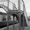 View of Dingwall Station footbridge, bearing maker's name, 'Hanna, Donald & Wilson, Paisley'