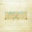 Photographic copy of back elevation of prison.