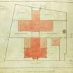 Photographic copy of plan of site of Prison with site of Court House.