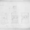 14, 16, 18, 20, 24, 45 Manor Place, and West side at North end. 
Photographic copy of plans and section of No 45.
